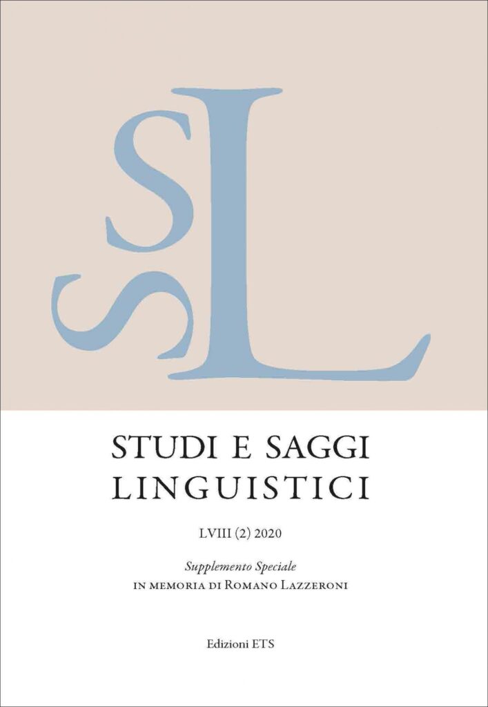 Copertina &middot; Studi e saggi linguistici