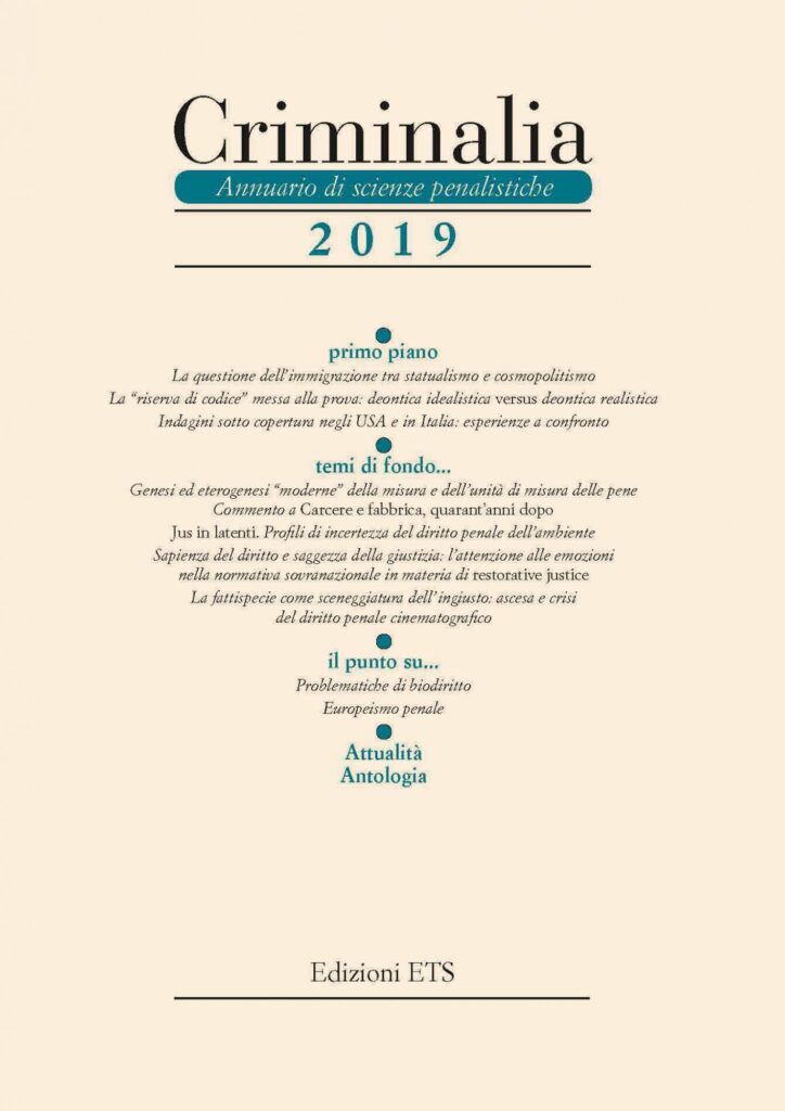 Copertina &middot; Criminalia 2019