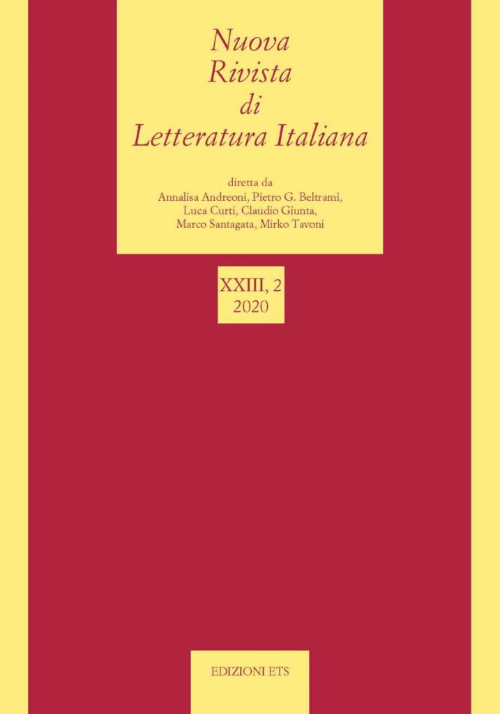 Copertina &middot; Nuova Rivista di Letteratura Italiana