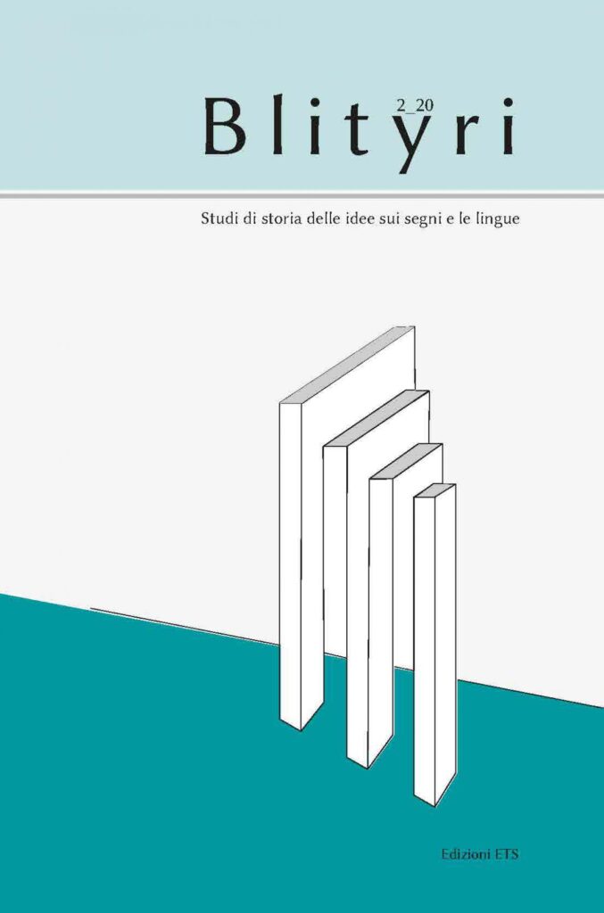 Copertina &middot; Blityri, IX, 2, 2020