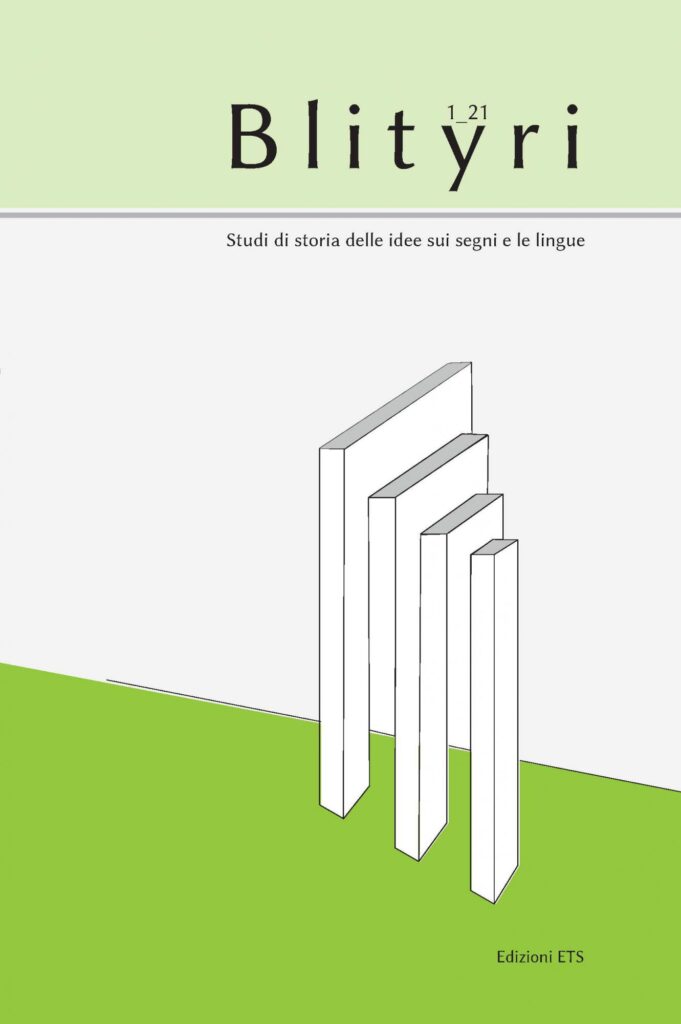 Copertina &middot; Blityri, X, 1, 2021