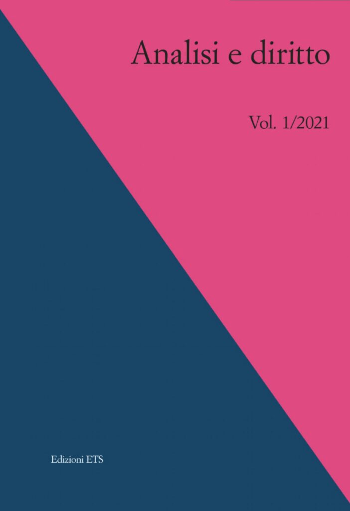 Copertina &middot; <strong>Analisi e diritto, 1/2021</strong>