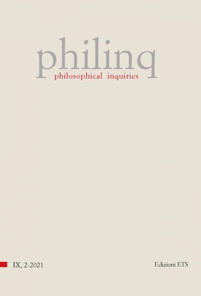 Copertina &middot; PHILOSOPHICAL INQUIRESvolume 9, 2-2021