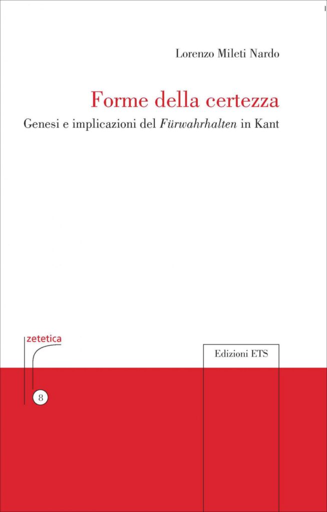 Copertina &middot; Forme della certezza