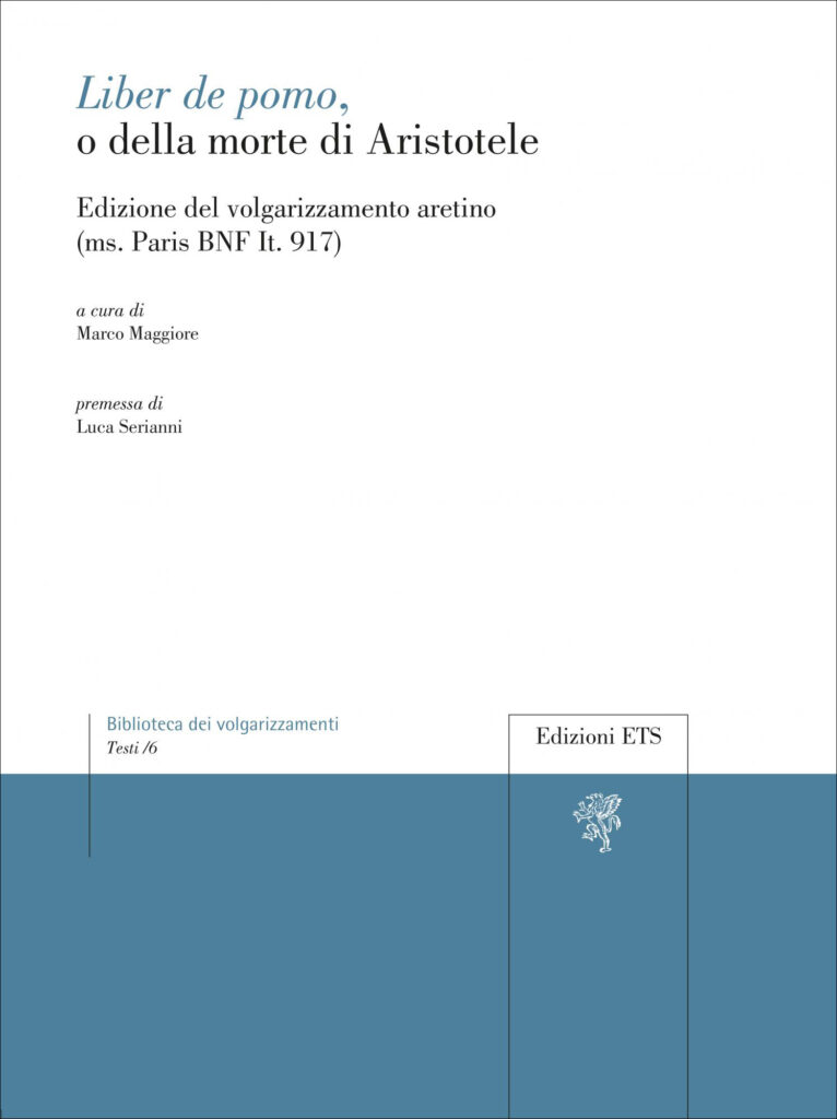 Copertina &middot; <em>Liber de pomo</em>, o della morte di Aristotele