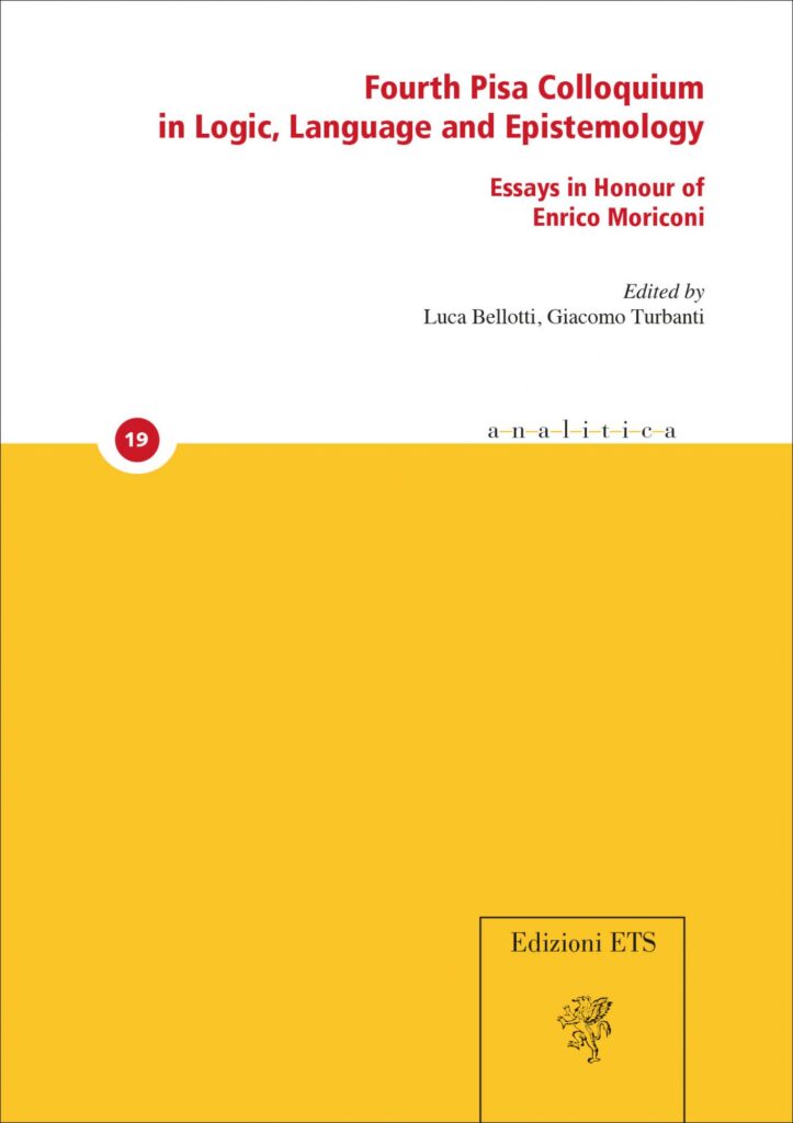 Copertina &middot; Fourth Pisa Colloquium in Logic, Language and Epistemology