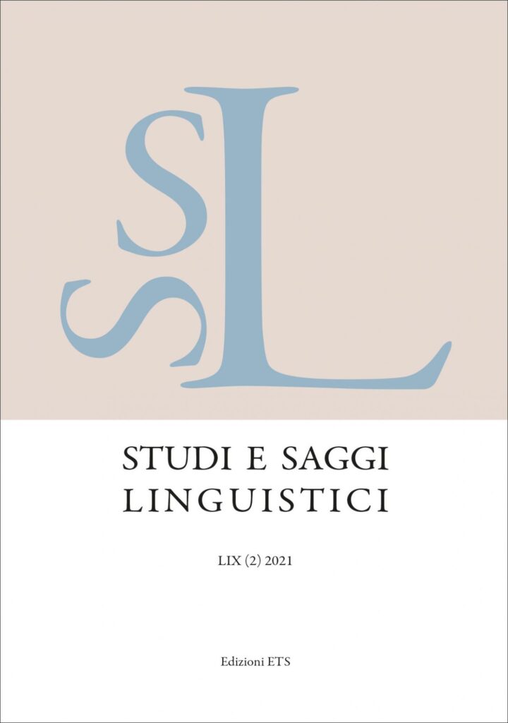 Copertina &middot; Studi e saggi linguistici