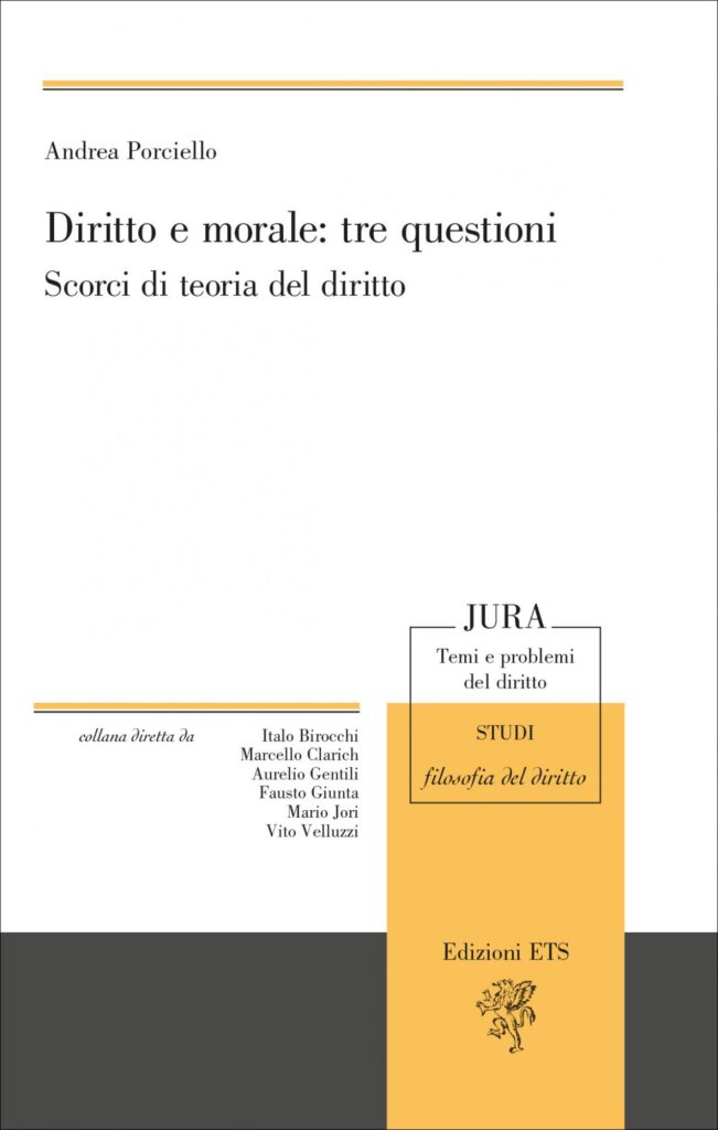 Copertina &middot; Diritto e morale: tre questioni