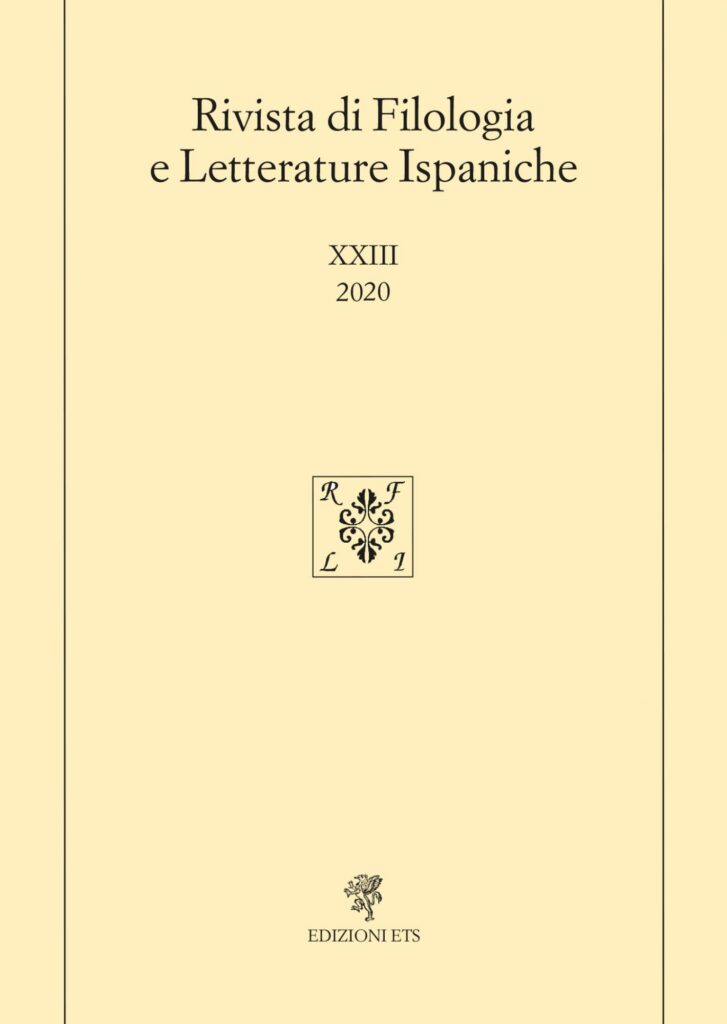 Copertina &middot; Rivista di Filologia e Letterature Ispaniche XXIII 2020
