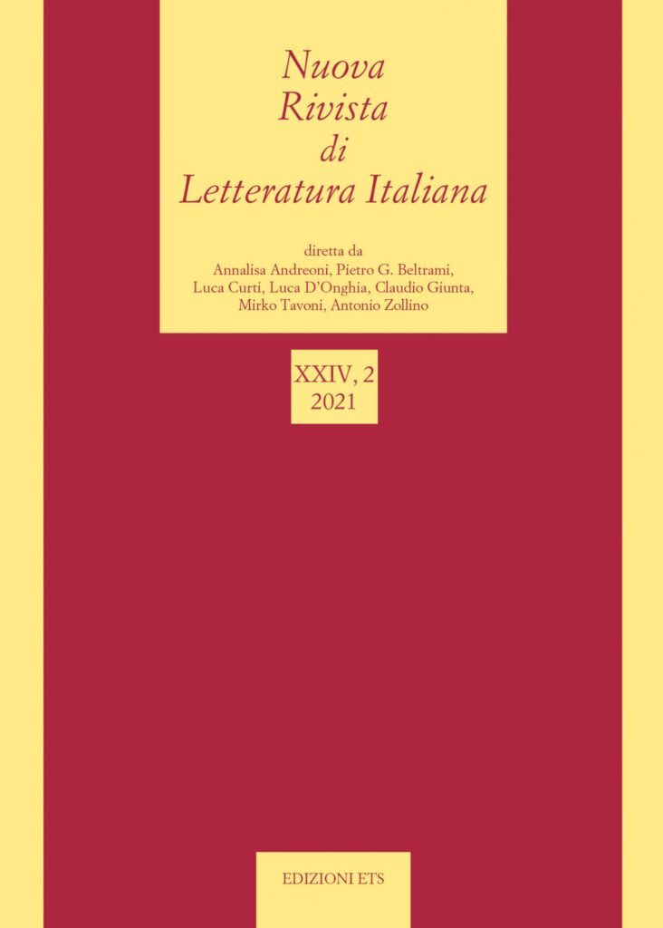 Copertina &middot; Nuova Rivista di Letteratura Italiana 2021, 2