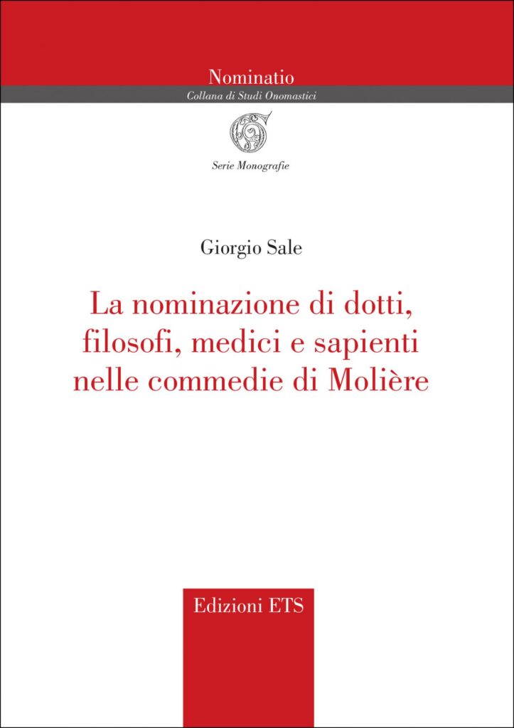Copertina &middot; La nominazione di dotti, filosofi, medici e sapienti nelle commedie di Moli&egrave;re