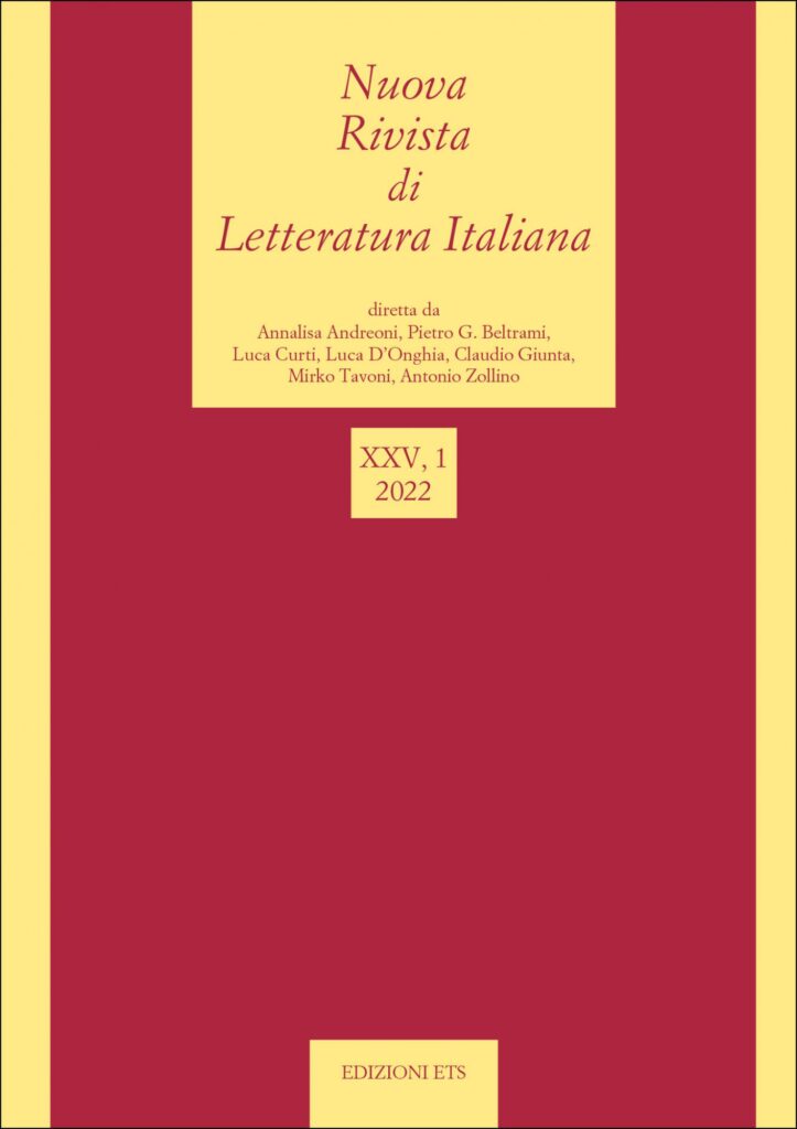Copertina &middot; Nuova Rivista di Letteratura Italiana 2022, 1