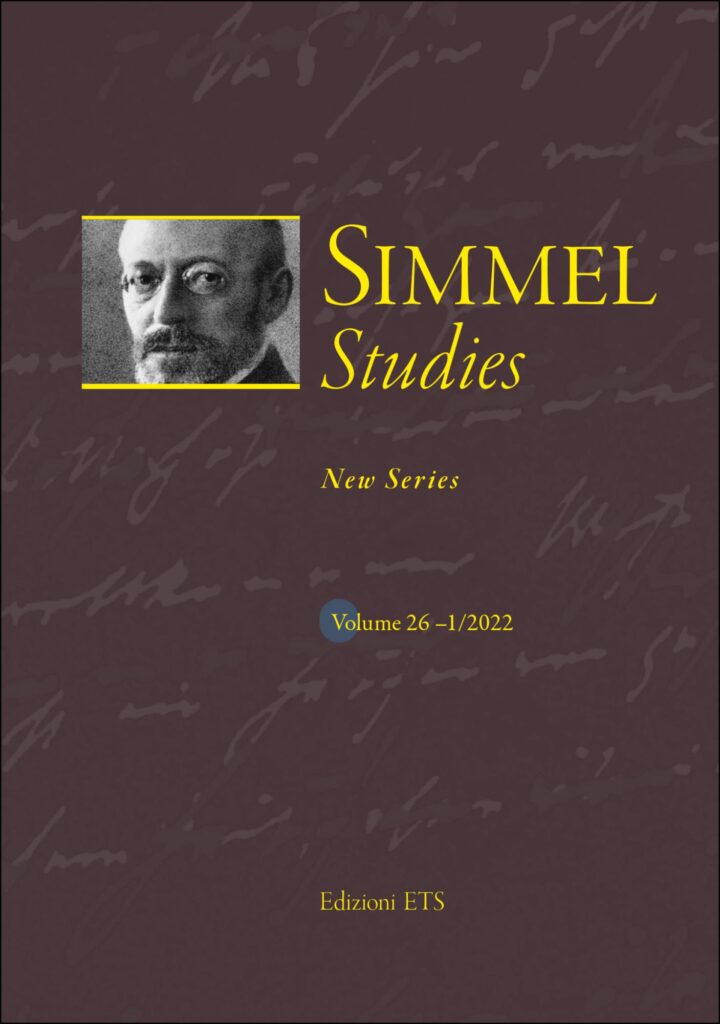 Copertina &middot; Simmel Studies 26-1/2022