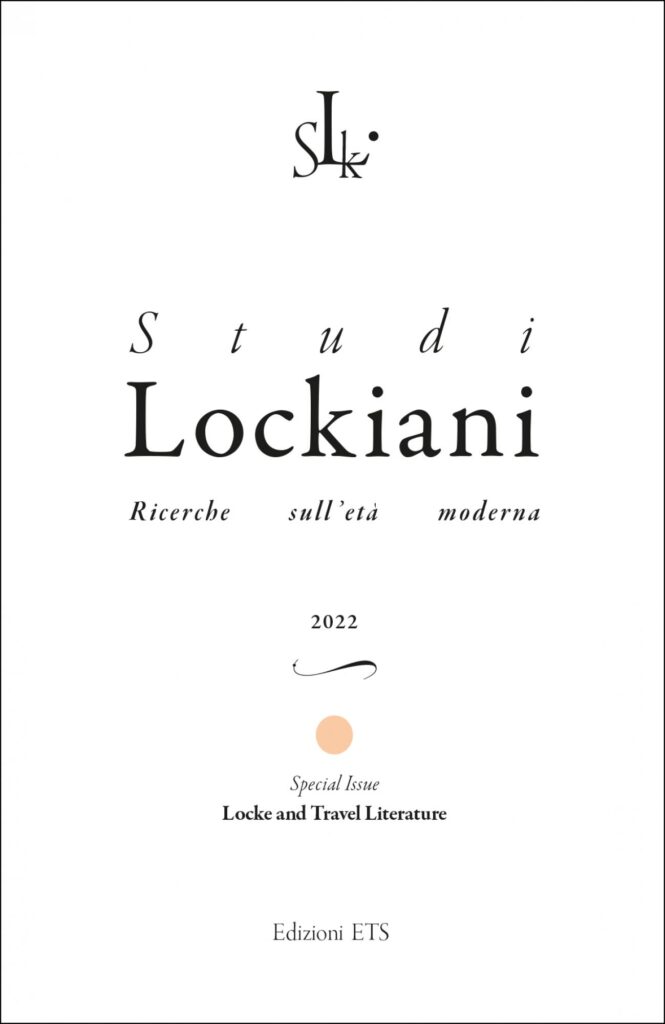 Copertina &middot; Studi Lockiani, 2022Special Issue Locke and Travel Literature