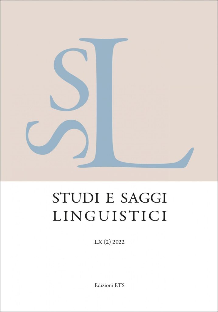 Copertina &middot; Studi e saggi linguistici