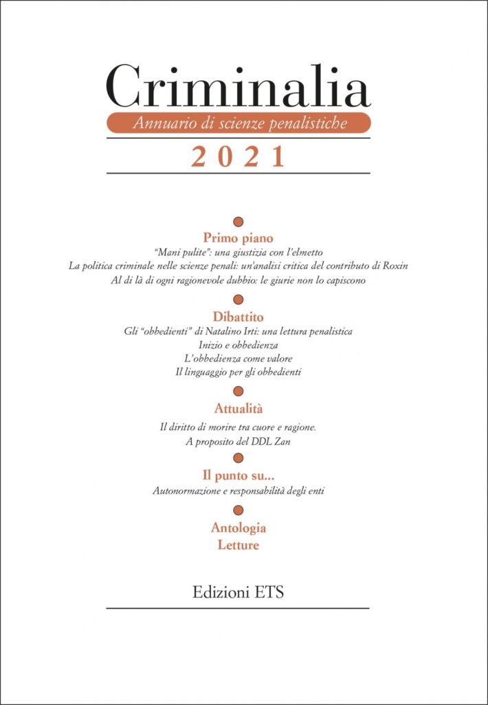 Copertina &middot; Criminalia 2021