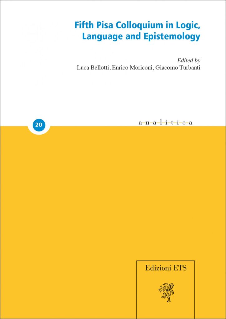 Copertina &middot; Fifth Pisa Colloquium in Logic,&nbsp;Language and Epistemology