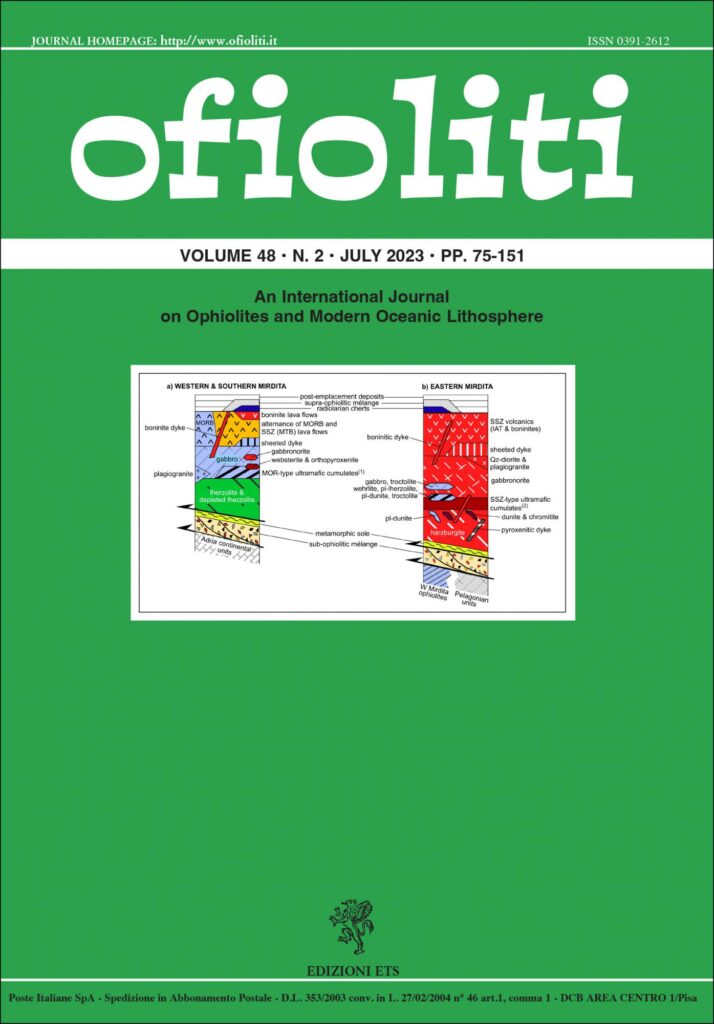 Copertina &middot; Ofioliti, vol. 48/ n.2-2023