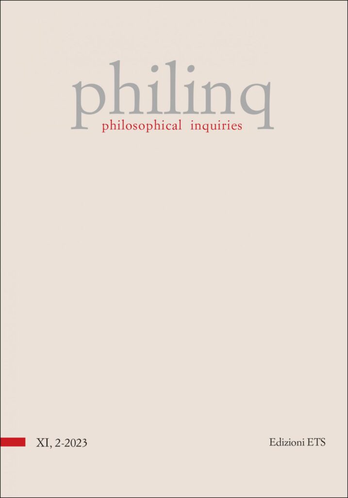 Copertina &middot; philosophical inquiries&nbsp;