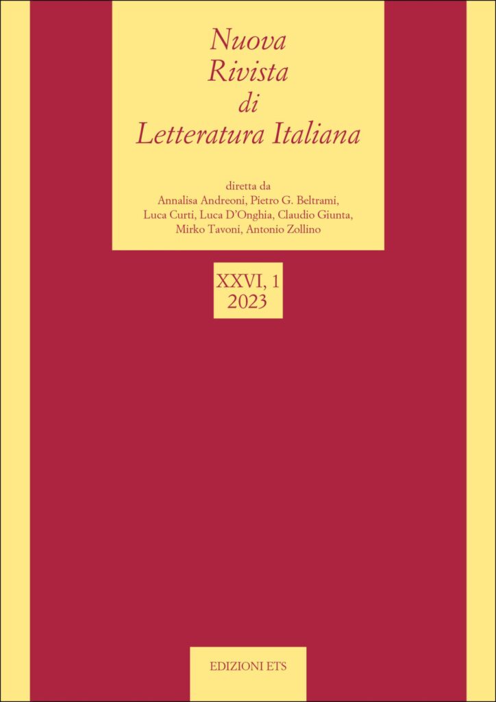 Copertina &middot; Nuova Rivista di Letteratura Italiana 2023, 1