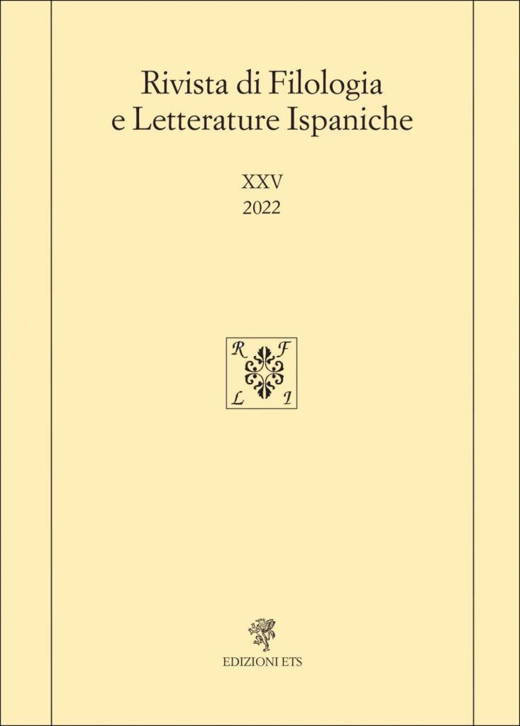 Copertina &middot; Rivista di Filologia e Letterature Ispaniche XXV 2022