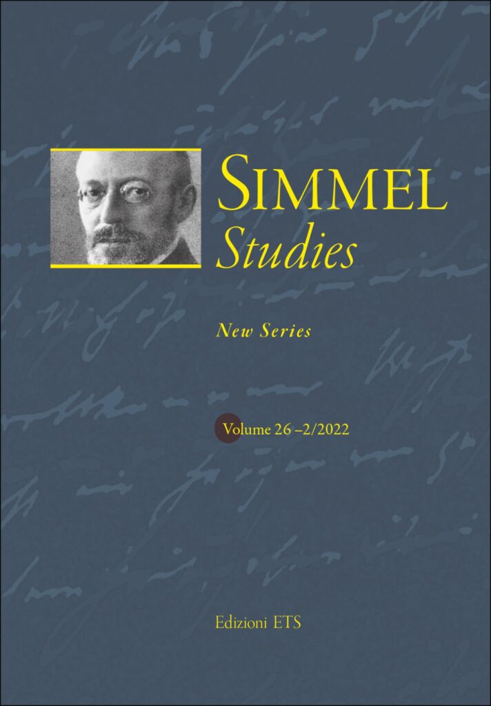 Copertina &middot; Simmel Studies 26-2/2022