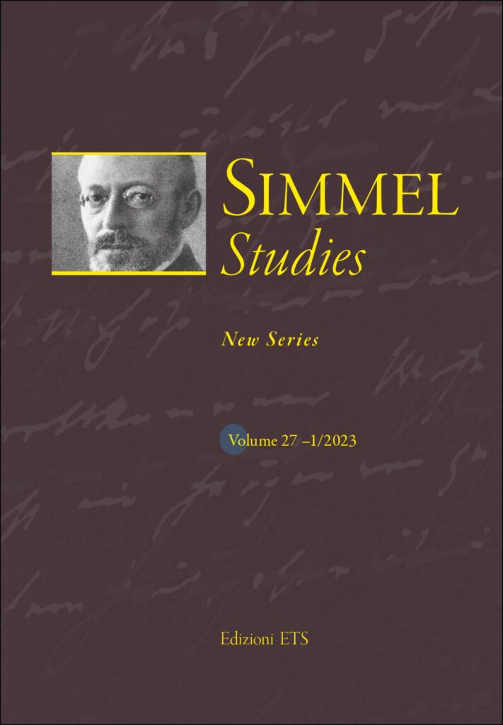 Copertina &middot; Simmel Studies 27-1/2023