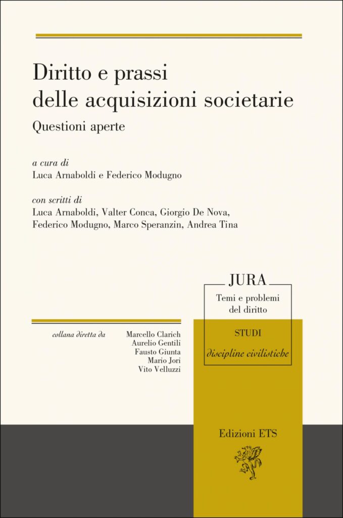 Copertina &middot; Diritto e prassi delle acquisizioni societarie