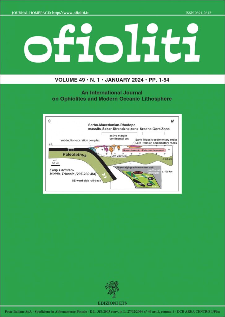Copertina &middot; Ofioliti, vol. 49 / n. 1-2024