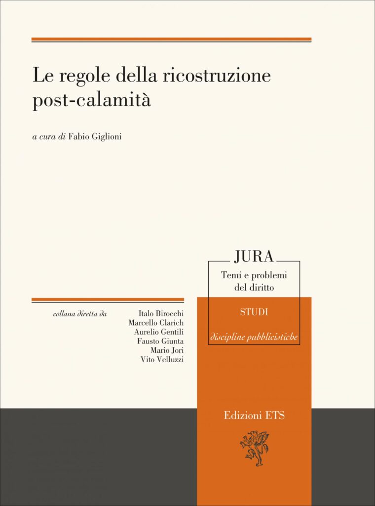 Copertina &middot; Le regole della ricostruzione post-calamit&agrave;
