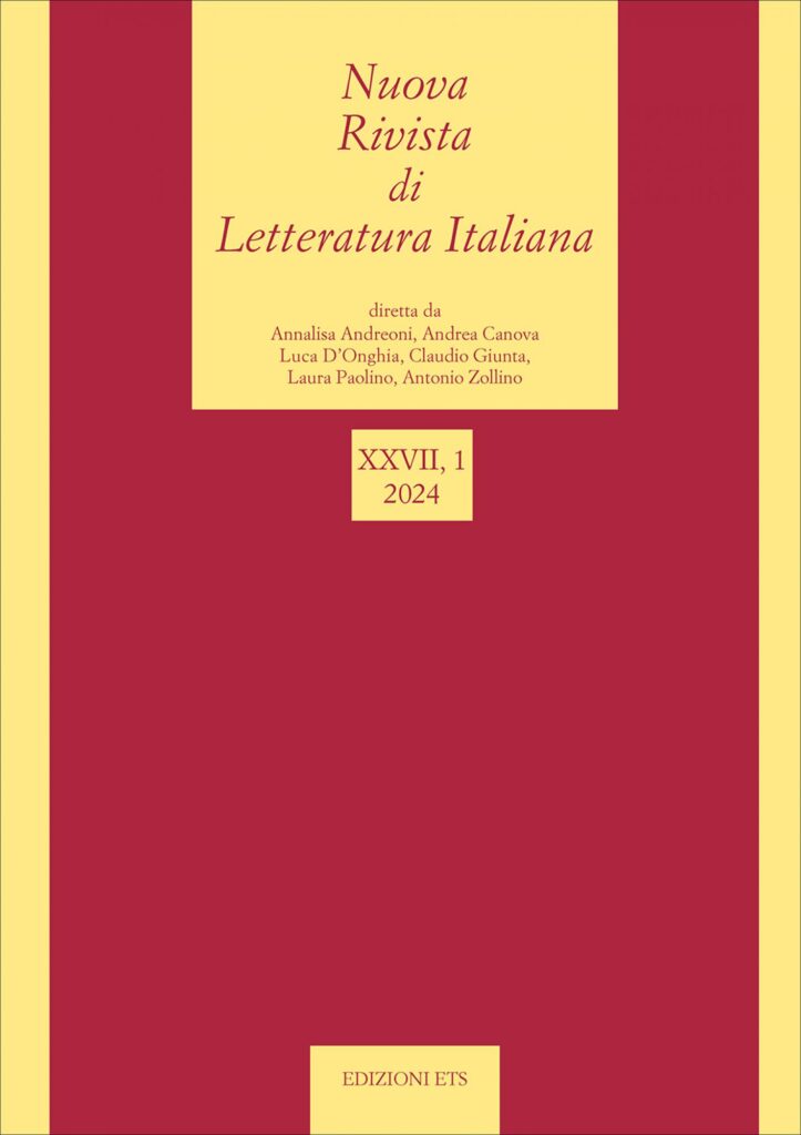 Copertina &middot; Nuova Rivista di Letteratura Italiana 2024, 1