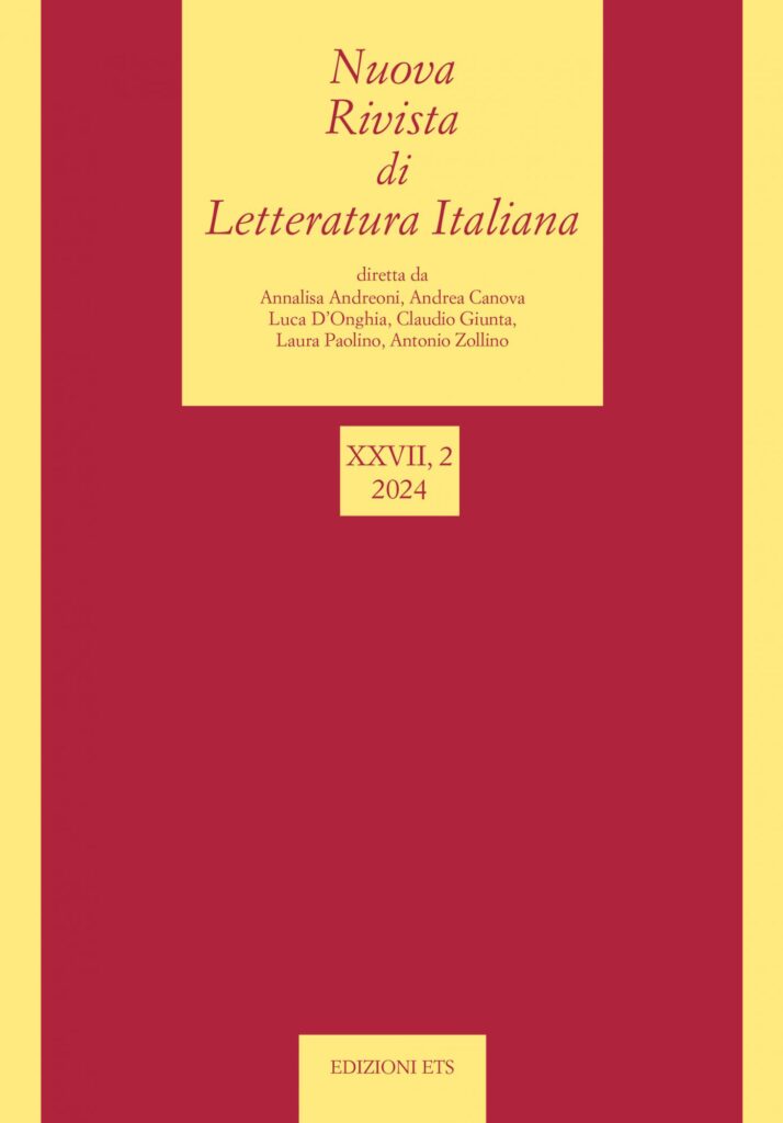 Copertina &middot; Nuova Rivista di Letteratura Italiana 2024, 2