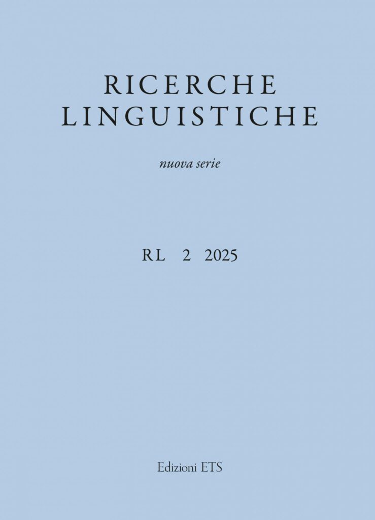 Copertina &middot; Ricerche&nbsp;Linguistiche II 2025