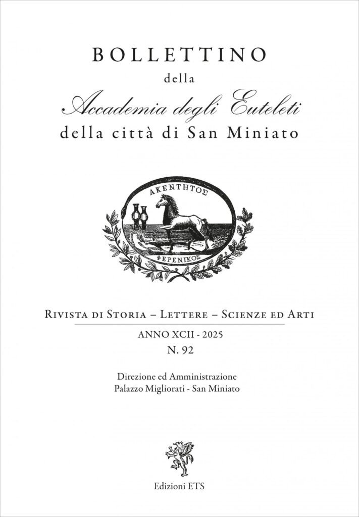 Copertina &middot; Bollettino della Accademia degli Euteleti della citt&agrave; di San Miniato