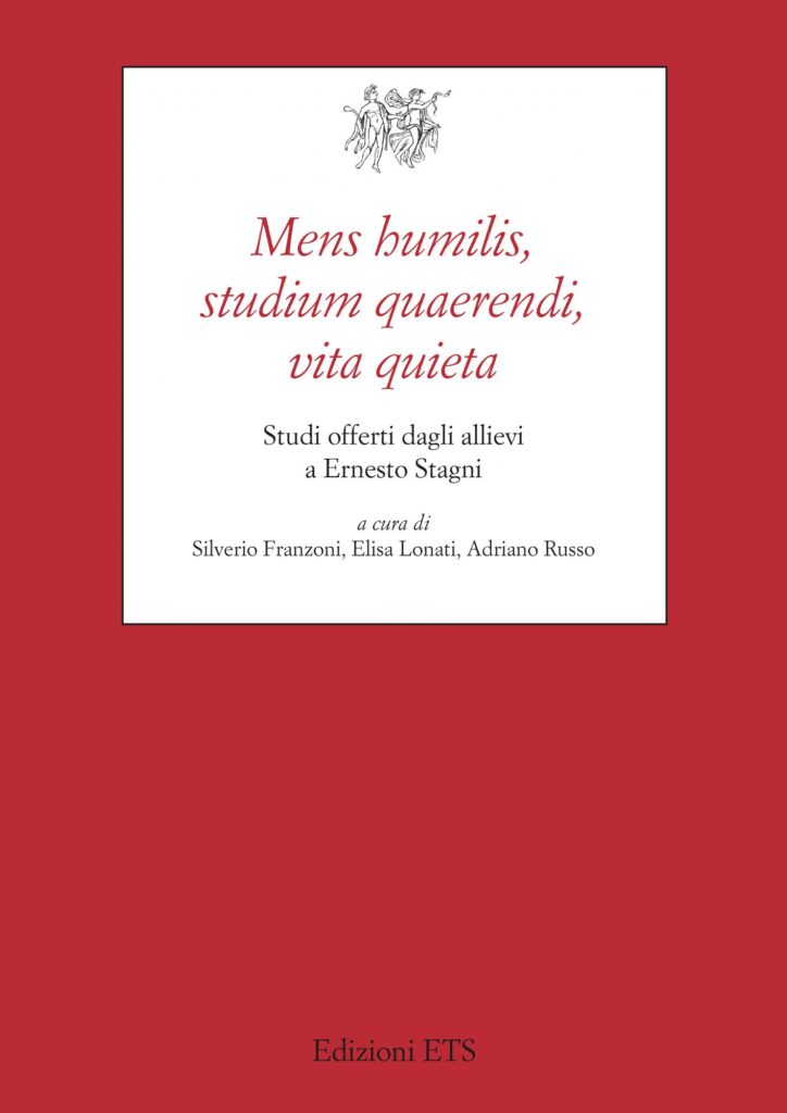 Copertina &middot; Mens humilis, studium quaerendi, vita quieta