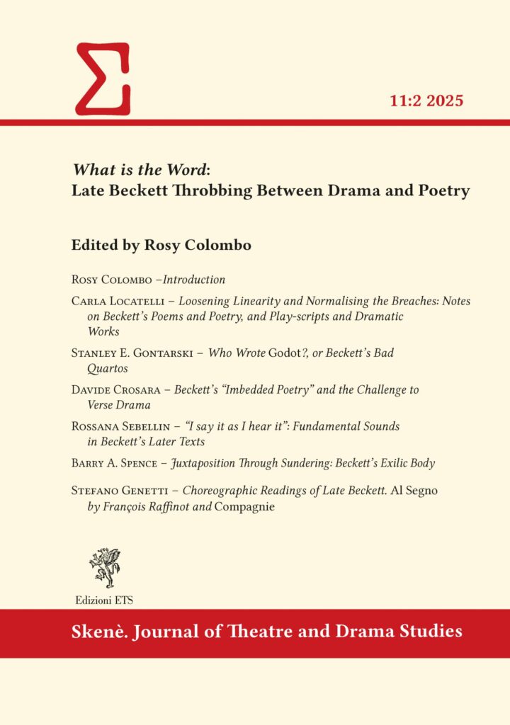Copertina &middot; What is the Word: Late Beckett Throbbing Between Drama and Poetry